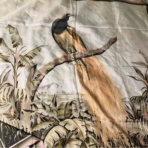 Vintage Worth Silk Scarf Pastel Colors & Tropical Palm Brach Theme